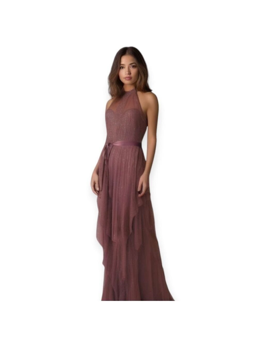 Candalite Layered Glitter Sparkle Prom Dress Bridesmaid